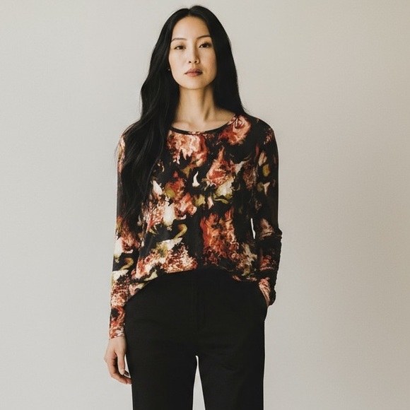 NWT SZ XL SIMPLY VERA WANG 100% COTTON Long Slv TShirt Top - Picture 1 of 6